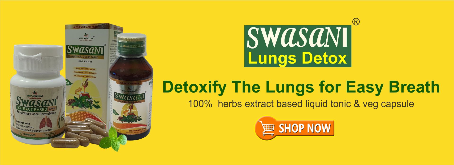 swasani lungs detox formula | natural remedy for respiratory care | remove smoking tar | pack of 2 products