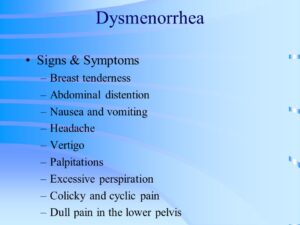 dysmenorrhea symptoms