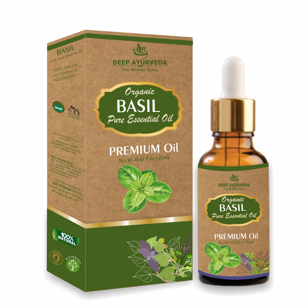 Basil Pure Essential Oil (Ocimum basilicum)20 ml Amazing Benefits of